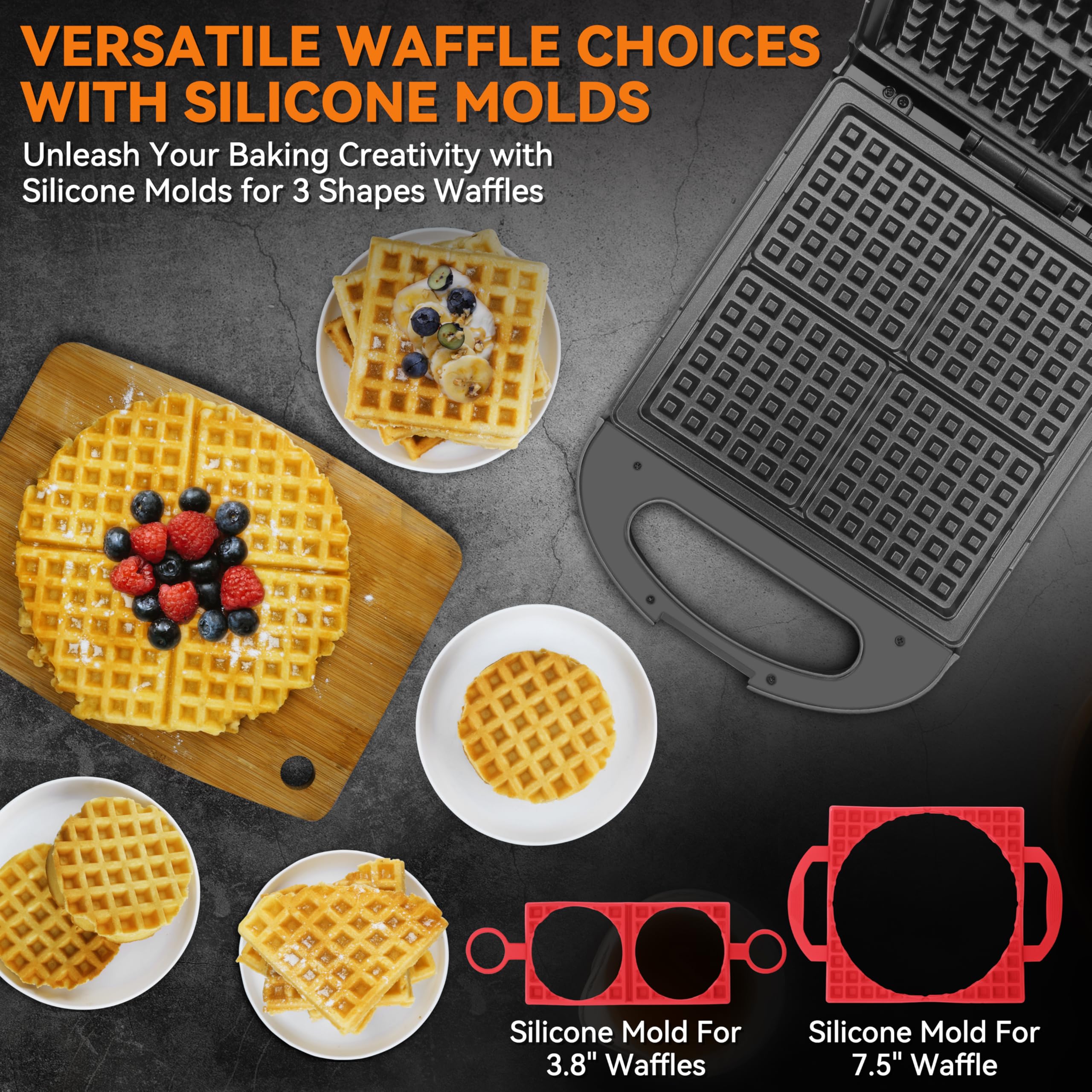 Amazon.com: Baker's Friend Multi Shapes Waffle Iron Combo