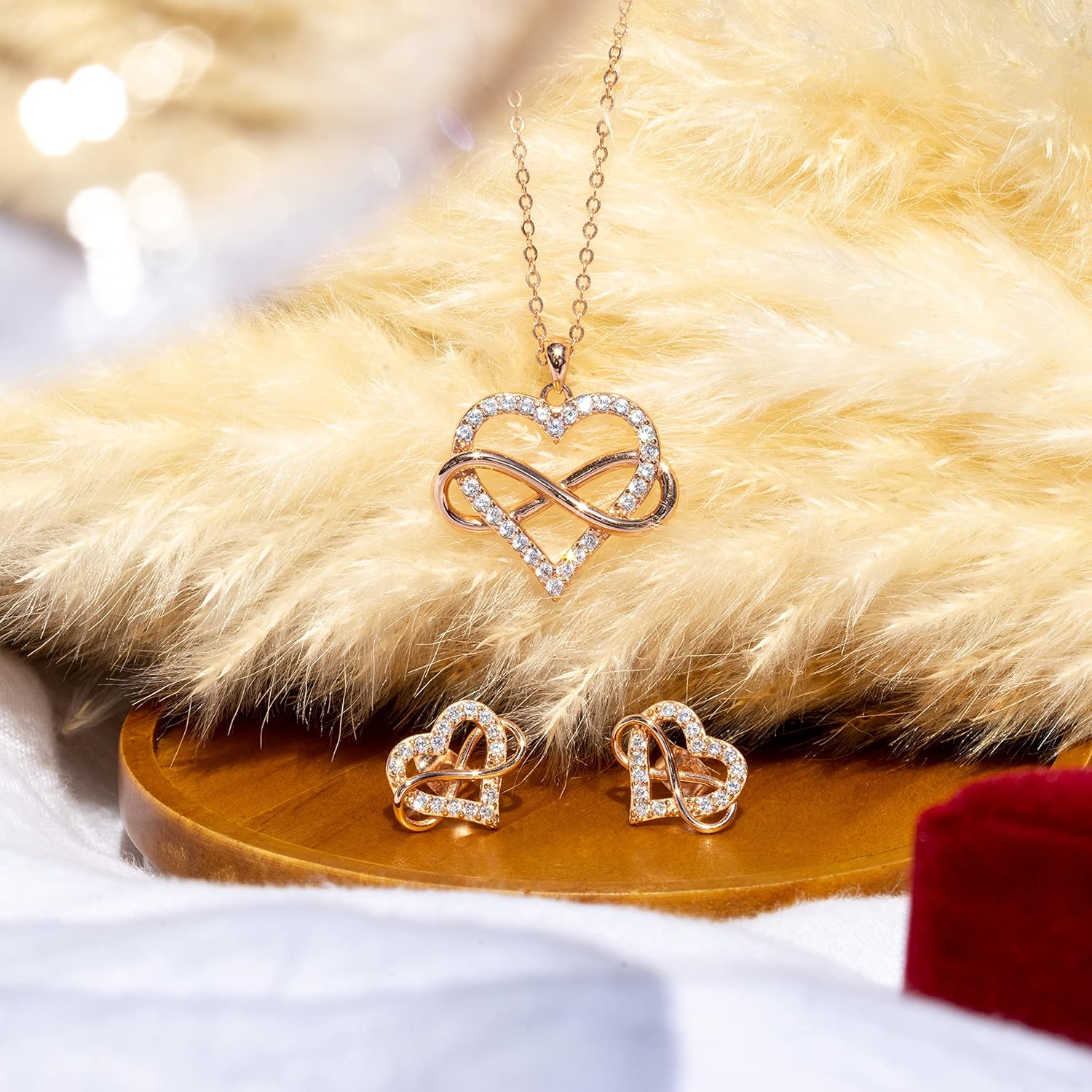 Sash & Soph Infinity Heart Cubic Zirconia Earrings Studs, Brilliant Heart Earrings for Women, 925 sterling Silver Stud Earrings for Women, Wonderful Jewelry Gifts for Women, Mom, Wife, Girlfriend