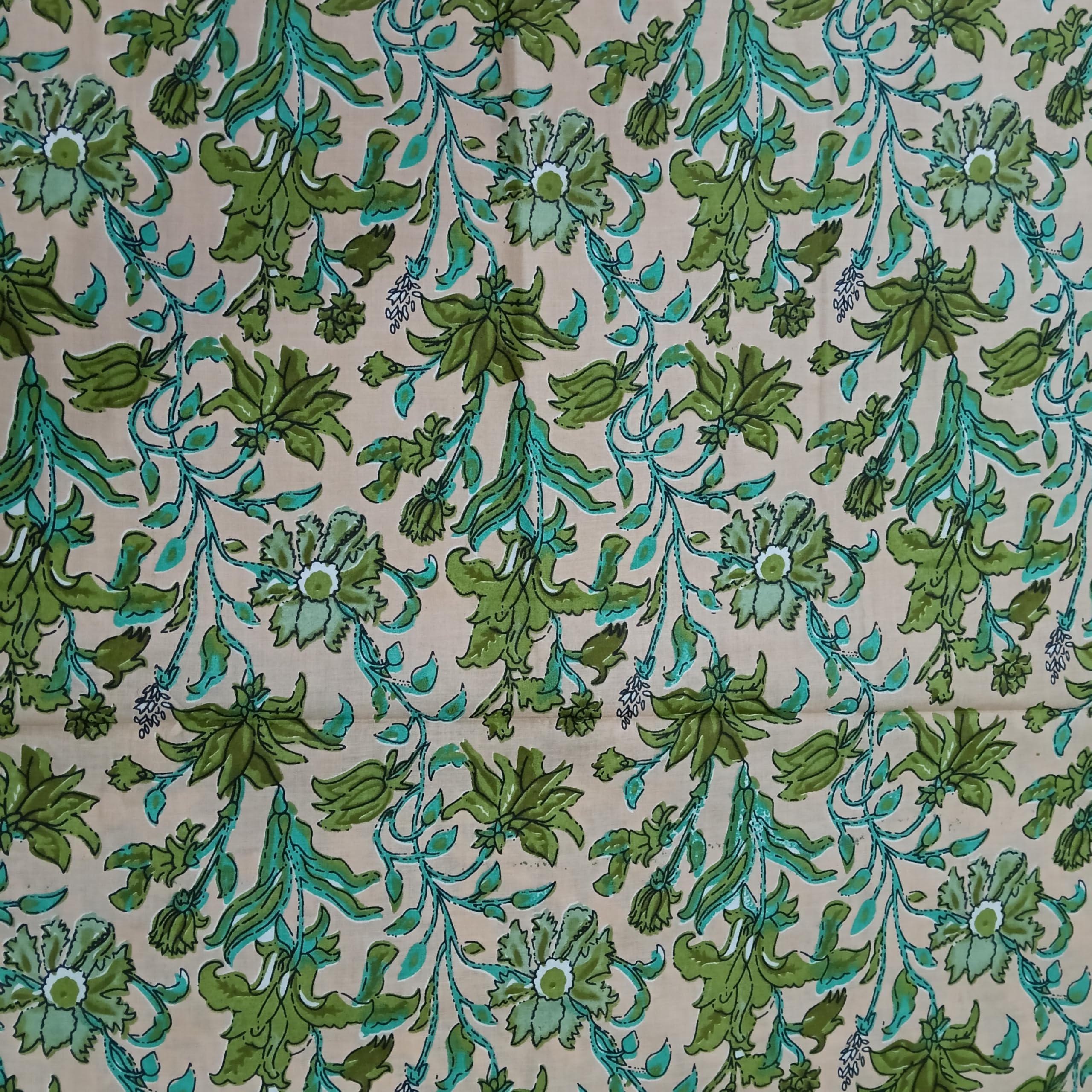100% Cotton Dress Making Fabric Sanganeri Print Jaipur Hand Block Printed Unstiched Dress Material for Women Blouse/Plazzo, Kurti/Lehenga/Saree/Piece Womens 43" Inches Width (Peach 3, 2.5 Meter)-image-10