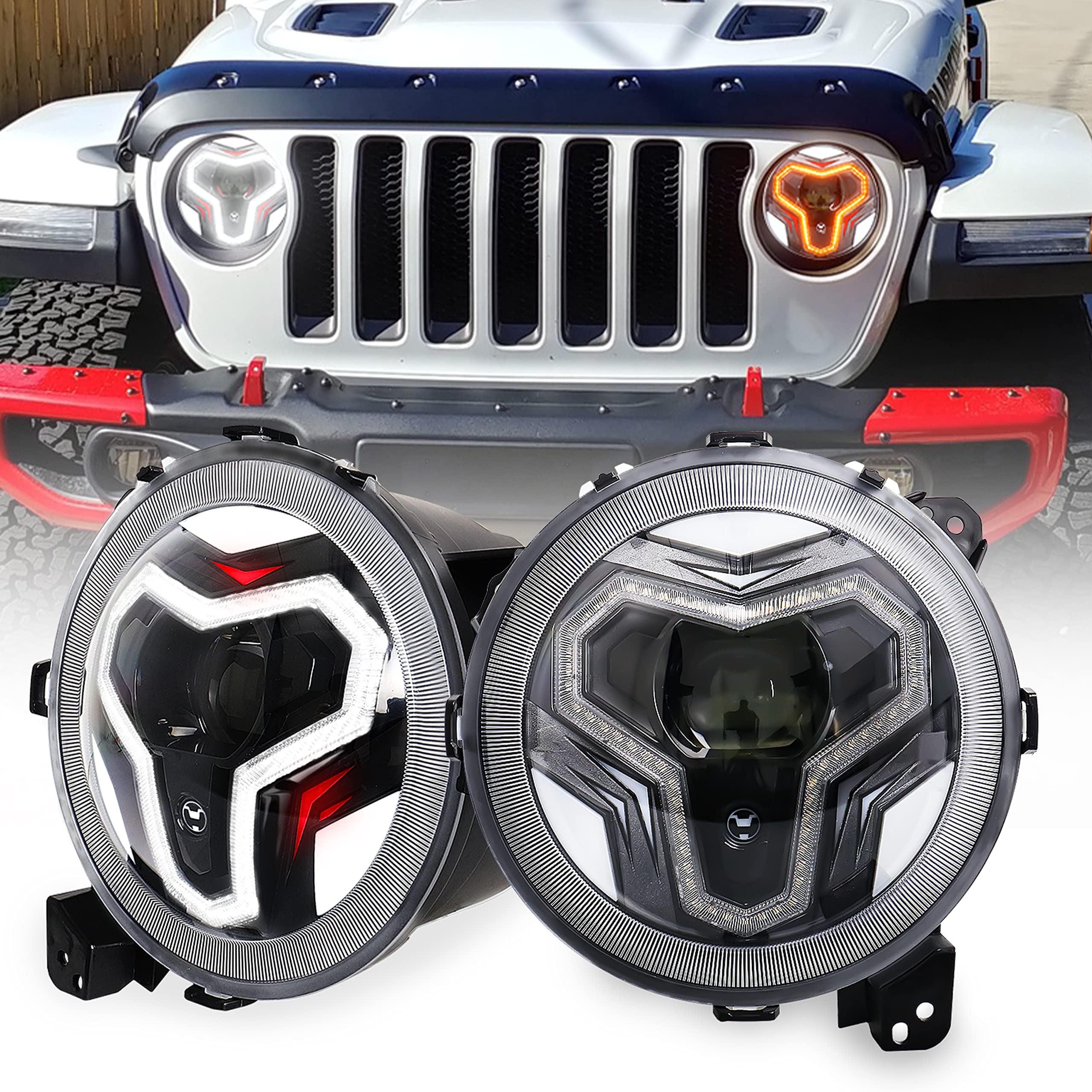 Buy HOYUZA JL Headlights, 9 Inch LED Headlights with DRL Amber Turn