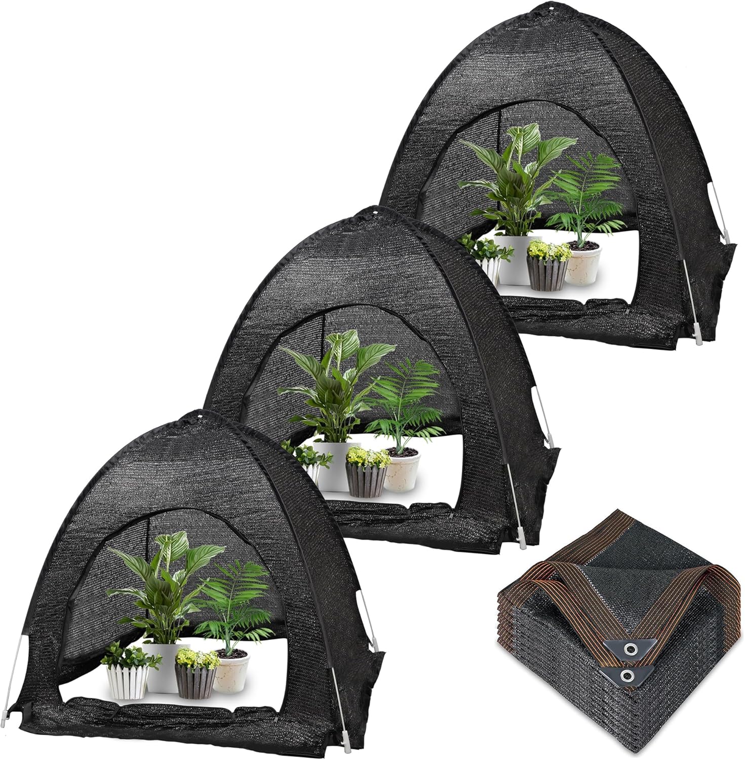 3 Pcs Plant Shade Tent & 10 x 20 FT Shade Cloth 40%