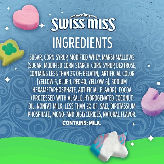 Swiss Miss Chocolate Flavored Hot Cocoa Mix with Lucky Charms Marshmallows, Hot Cocoa Bar Supplies, 1.38 oz., 6-Count