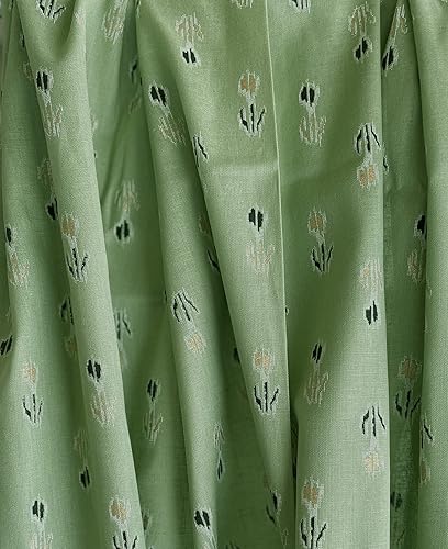 Tela estampada étnica 100% algodón por yarda, tela decorativa, tapicería, manualidades, costura (72 x 42 pulgadas de ancho) verde salvia, 2 Y)