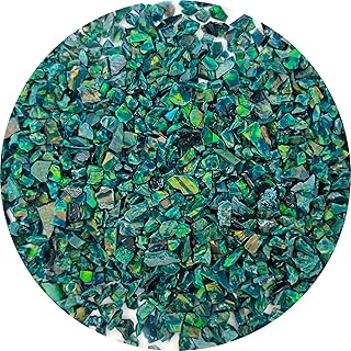 Gryrigns Crushed Created Opal Stone for Wood Inlay Resin Craft Jewelry Making DIY (Peacock Green, 2 Grams)