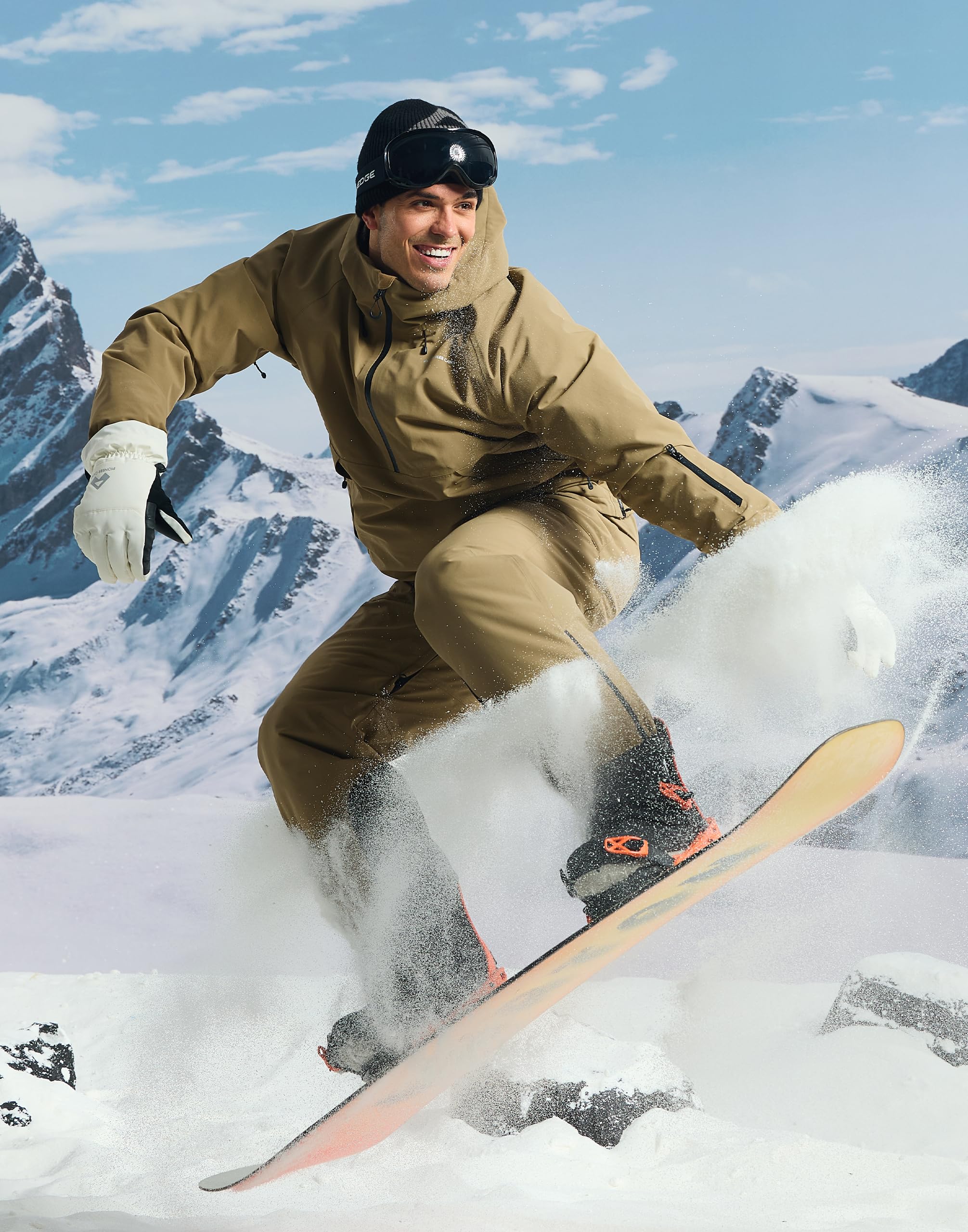 Pioneer Camp Giacca da sci semi-frontale da uomo, con colonna d'acqua di 10000 mm, impermeabile e traspirante (7000 g), giacca da sci e snowboard con collo da neve rimovibile, cappuccio regolabile