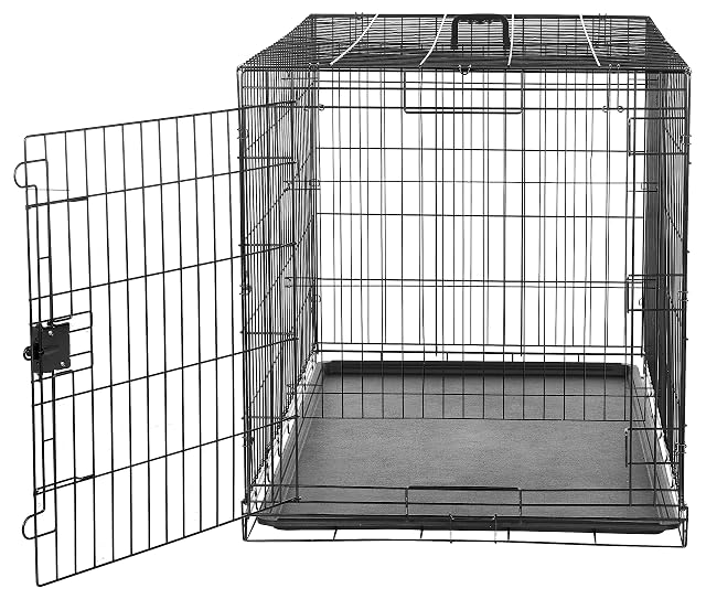 Foto 4 de 5 de Amazon Basics Jaula para perro de alambre metálico, Duradero,Plegable con bandeja, puerta única