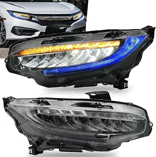 Miniatura 9 de VLAND Conjunto de luces traseras compatibles con Honda Civic HatchbackType R 2018-2022 (no para Coupe), lámpara trasera con animación dinámica DRL,