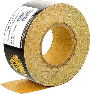 Dura-Gold Premium - 120 Grit Gold - Hook & Loop Backing Longboard Continuous Sandpaper Roll, 2-3/4" Wide, 12 Yards Long - For Automotive & Woodworking Air File Long Board Sanders, Hand Sanding Blocks