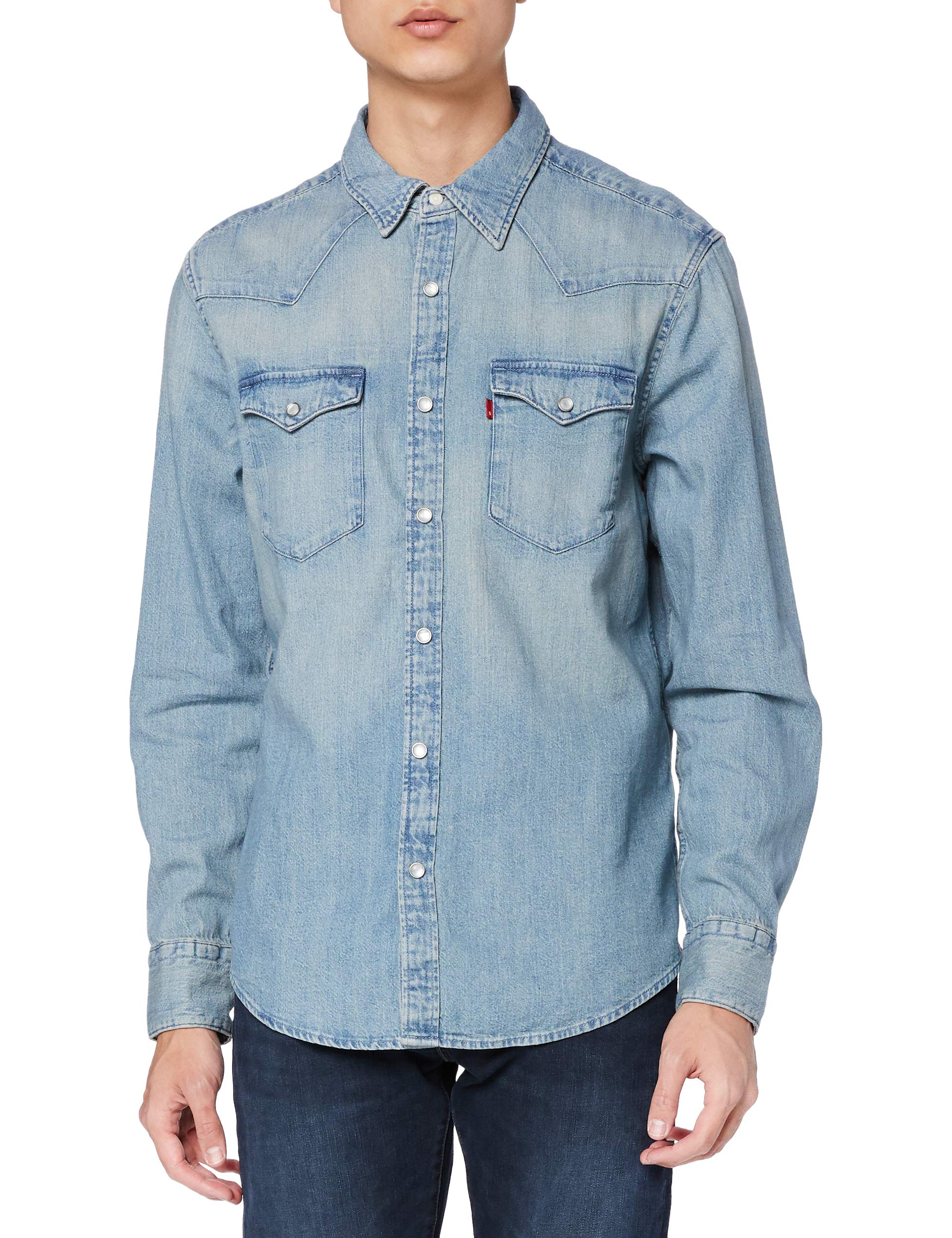 Levi's Barstow Western Standard Camisa Hombre, Red Cast Stone, S