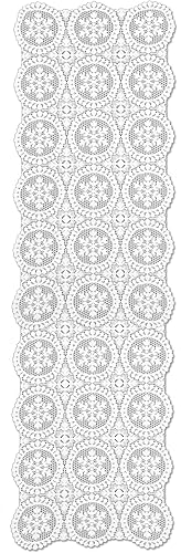 Heritage Lace Yuletide manto Camino de mesa, 19" by 65," Color Blanco