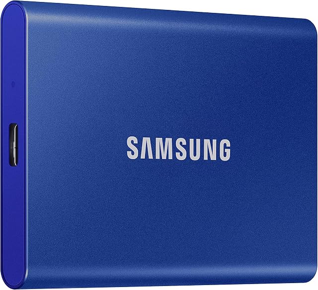 SAMSUNG T7 Portable SSD 1TB - Up to 1050MB/s - USB 3.2 External Solid State Drive, Blue (MU-PC1T0H/AM)