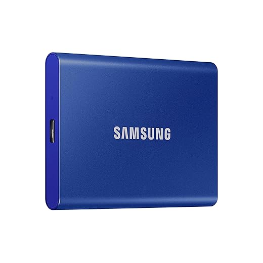 SAMSUNG T7 Portable SSD 2TB - Up to 1050MB/s - USB 3.2 External Solid State Drive, Blue (MU-PC2T0H/AM)