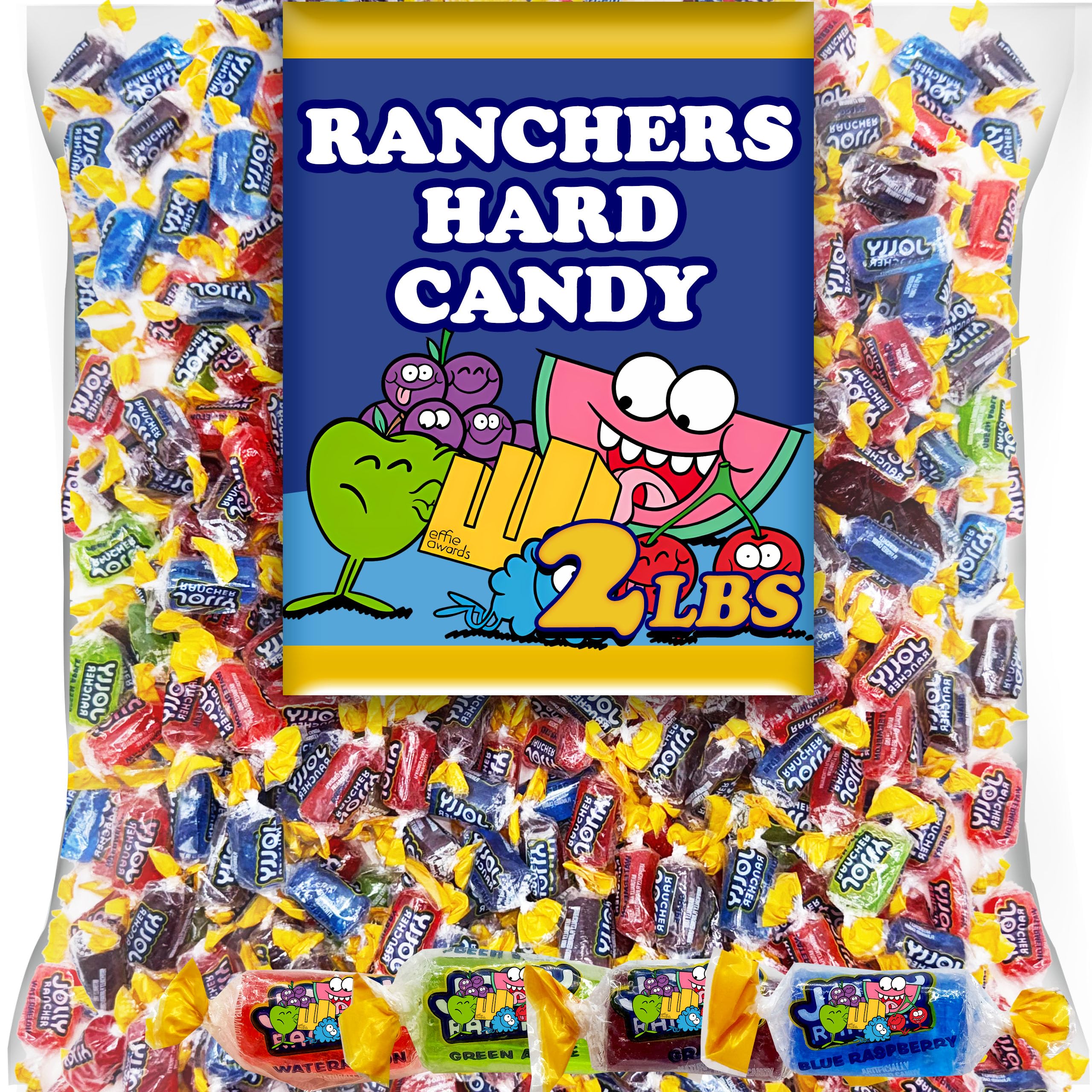 Jolli Rancher Hard Candy Assortment, Bulk 2 Lbs, Variety Mix of 5 Assorted Original Fruit Flavors, Individually Wrapped Party Mix Candy for Kids Birthday, Goodie Bags, Piñata, Appx 150 Pcs