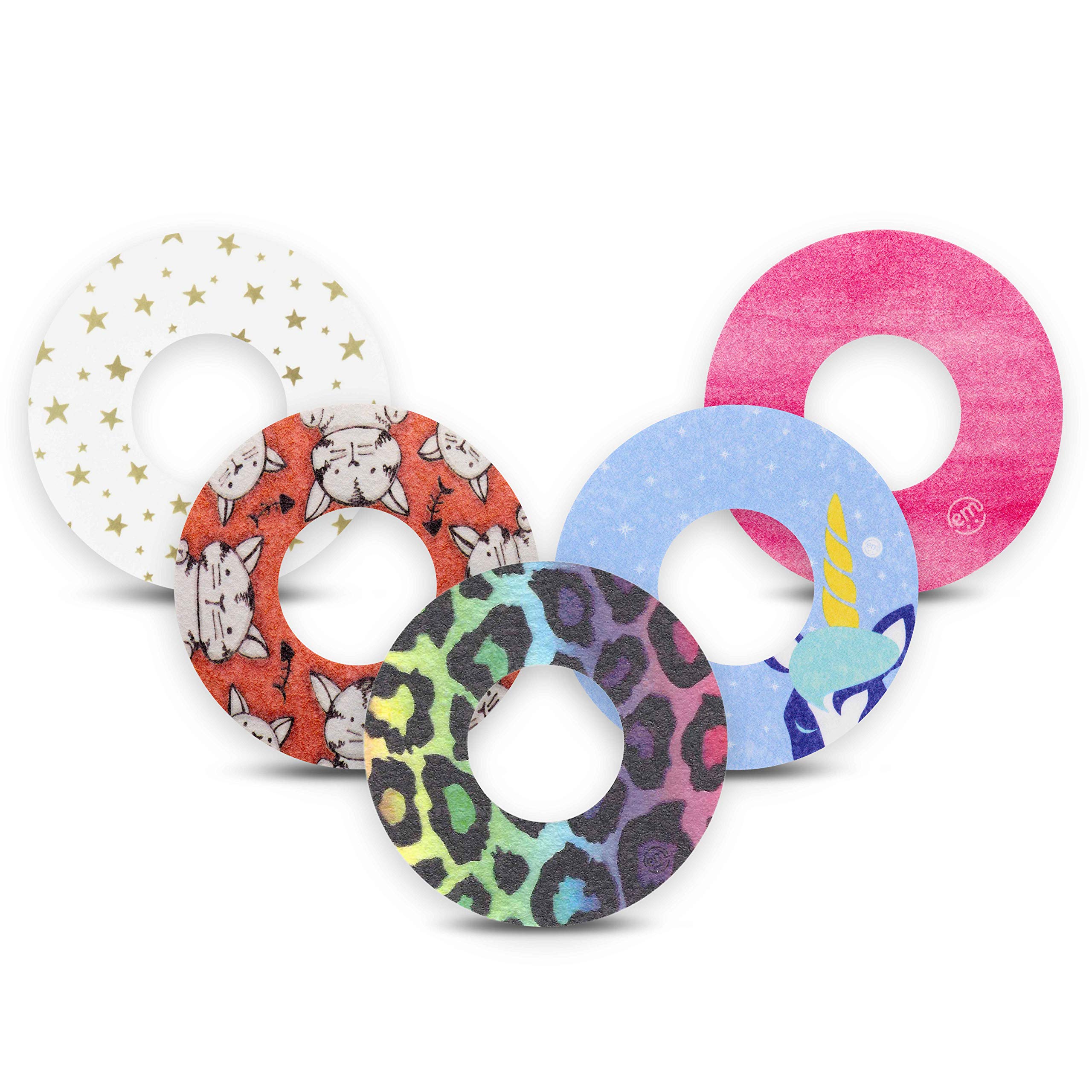 ExpressionMed - Adhesive Patch for Freestyle Libre (5-Pack) - Made in The USA, Waterproof, Split Backing, CGM Tape (Diva Variety Pack)