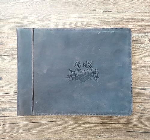 Miniatura 9 de Cartera de piel auténtica, con cremallera para hombres, carpeta de cuero para bloc de notas tamaño carta, cartera para mujeres, organizador