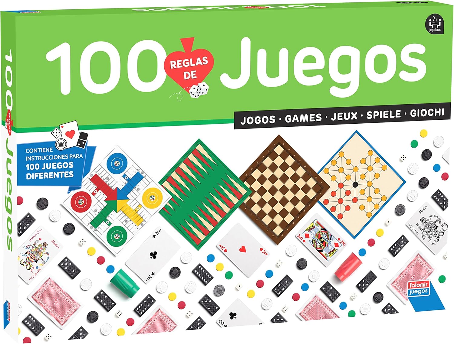 Falomir-100, Multicolor, 100 Juegos Reunidos (32-1308)