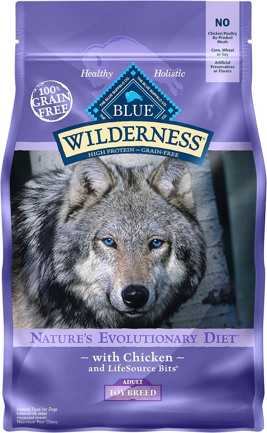 Blue Buffalo Wilderness High Protein, Natural Adult Toy Breed Dry Dog Food, Chicken 4-lb
