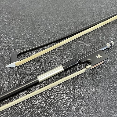 Miniatura 6 de LIEKE Arco de violín de fibra de carbono 44, tamaño completo, ligero, tamaño 44, negro