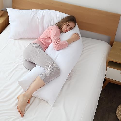 Cheer Collection Almohada corporal extra larga para dormir de lado, embarazo, cuello y hombro, funda con cremallera (15 x 100 pulgadas)