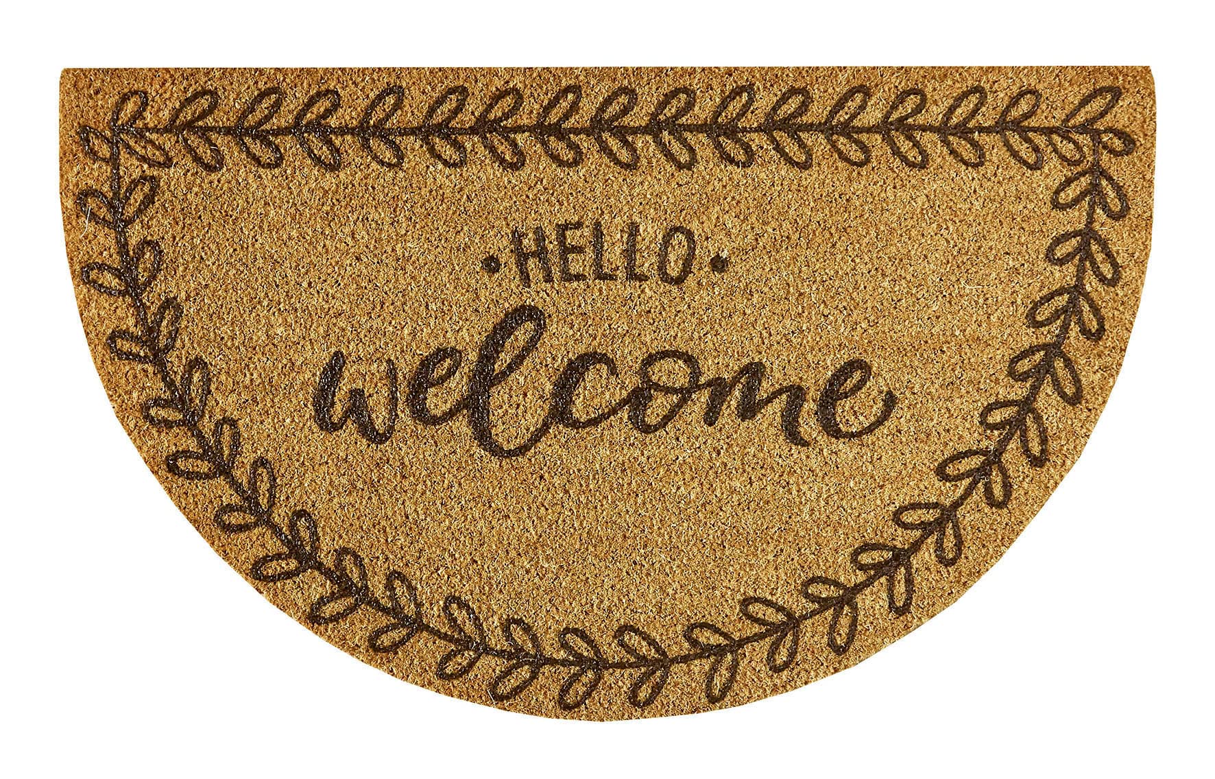 Tapis de coco Flower Border 45x75cm pour une entrée accueillante