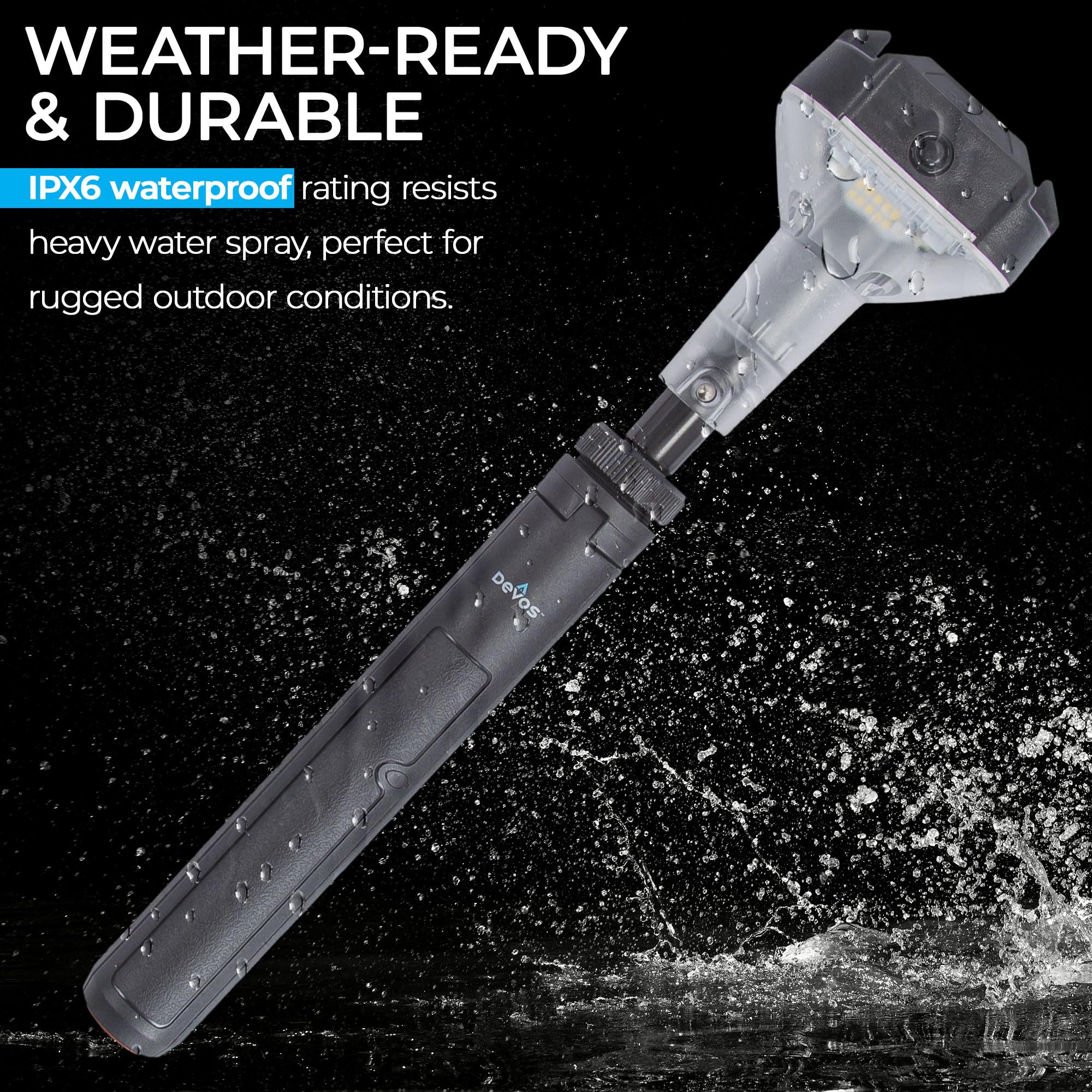 DEVOS - LIGHTRANGER 800 Mini Telescopica Campeggio Luce, 4,5 Alto con 800 Lumen, Ultra Compatto e Portatile, Lanterna LED Ricaricabile, Fino a 30 Ore di Autonomia, 1 Anno di Garanzia, Include Custodia