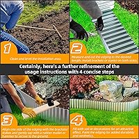 Vista 4 de Borde de jardín de metal corrugado de 4 pulgadas x 10 pies, borde de borde de paisaje para césped, cama de flores, valla de jardín, bordes