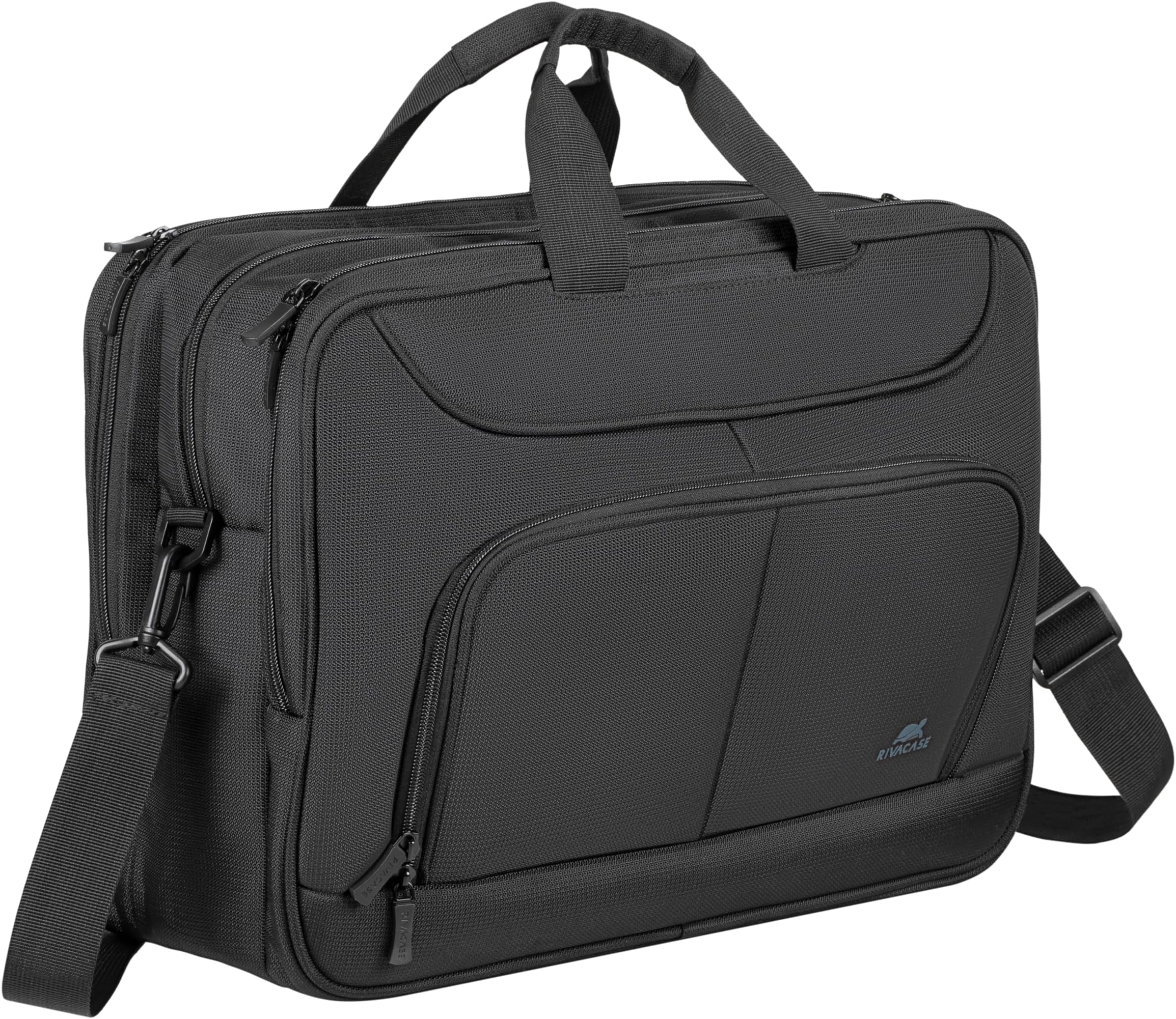 Rivacase 8432 Eco Laptop Bag 15.6 Inch - Multifunctional Computer Bag Made of Water-Repellent Material - Spacious Laptop Bag for Men and Women, Briefcase for Business, Travel, University, black, 41,5