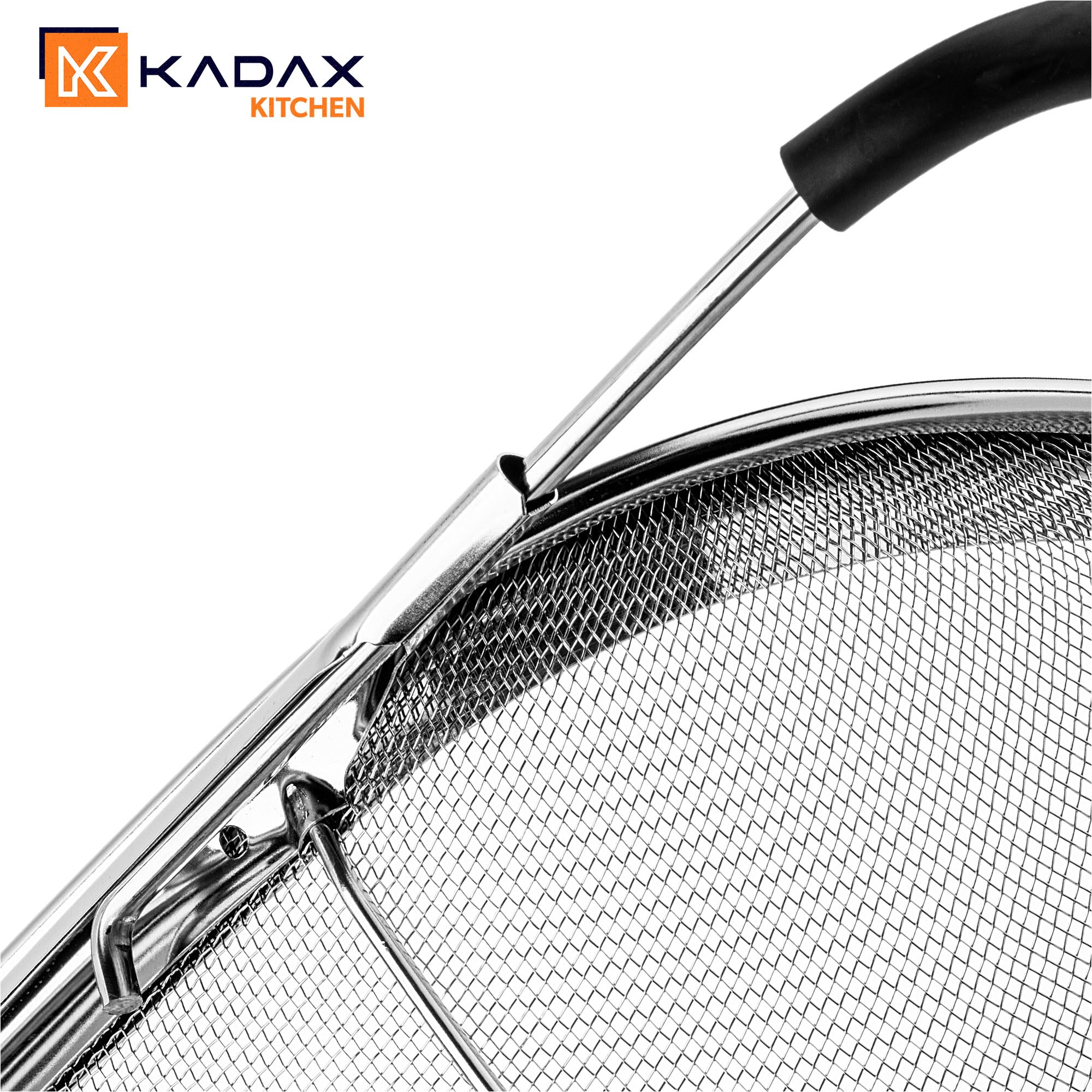 KADAX Scolapasta in acciaio inox per lavello, scolapasta con manici, colino da cucina per lavare e scolare frutta, verdura e pasta, filtro per lavello