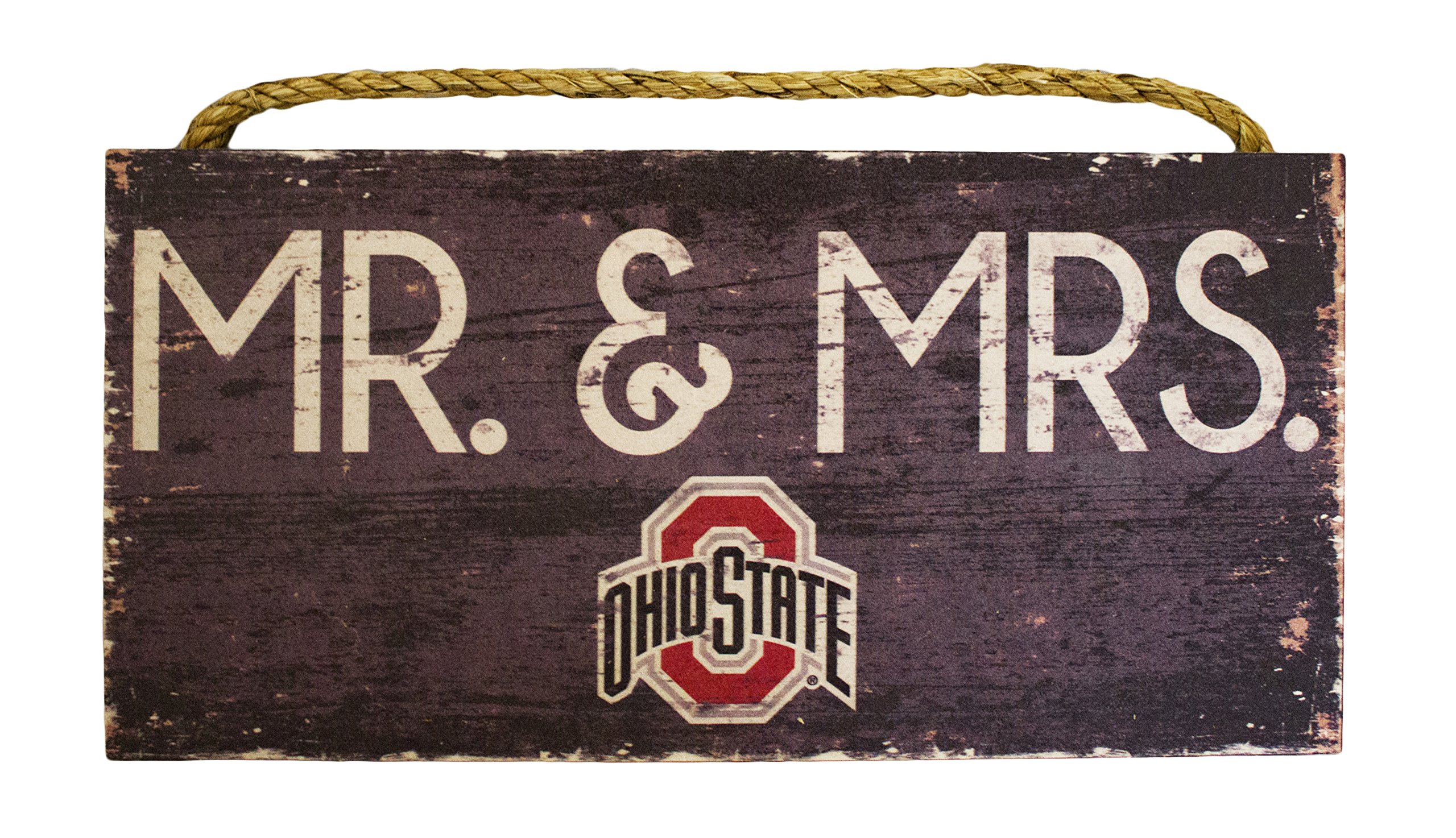Fan Creations NCAA 12" x 6" Mr. and Mrs. Wood Sign