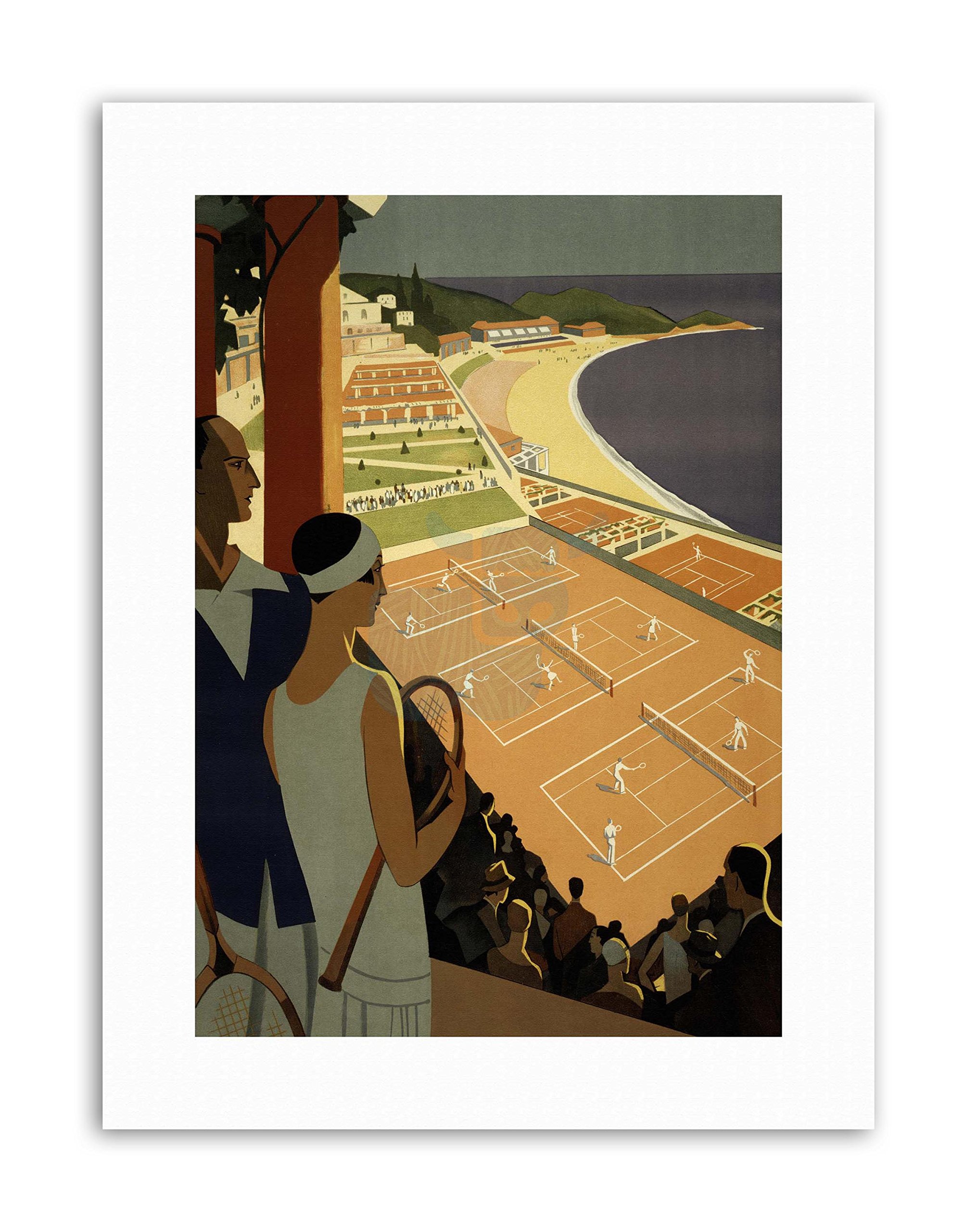 Wee Blue Coo Monte Carlo Monaco Beach Tennis Sea Travel Canvas Art Print