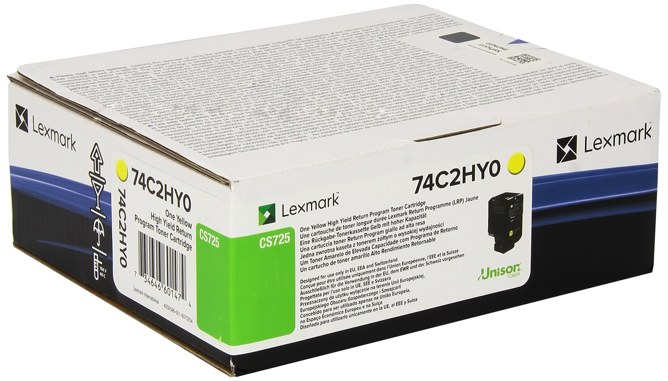 Cartouche toner Lexmark 74C2HY0 jaune consommable laser de 12000 pages - 6