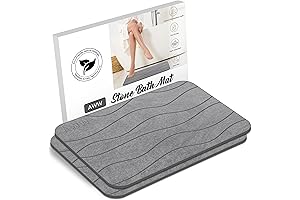 AWW Stone Bath Mat 2-Pack for Water Absorption and Quick Drying