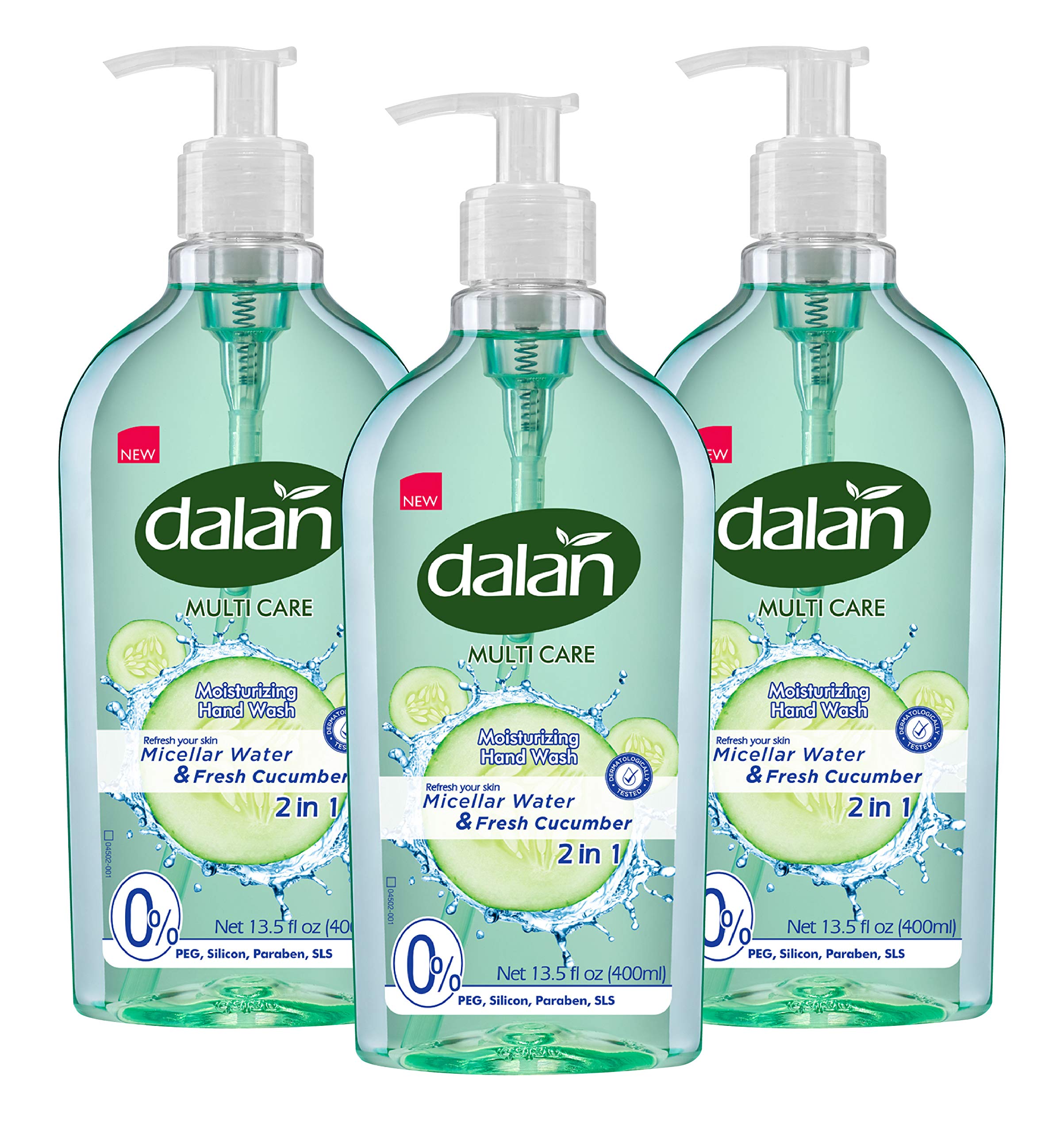 Dalan Fresh Cucumber Multicare Ultra Moisturizing Liquid Hand Soap for Normal and Dry Hands Fresh Clean and Soft Feeling (13.5 Fl Oz / 400 mL (Pack of 3))