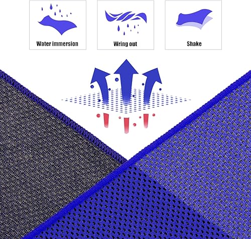 Vista 26 de Biange Toalla de enfriamiento (paquete de 20, 40 x 12 pulgadas) con bolsas para deportes, entrenamiento, fitness, gimnasio, yoga, golf, pilates