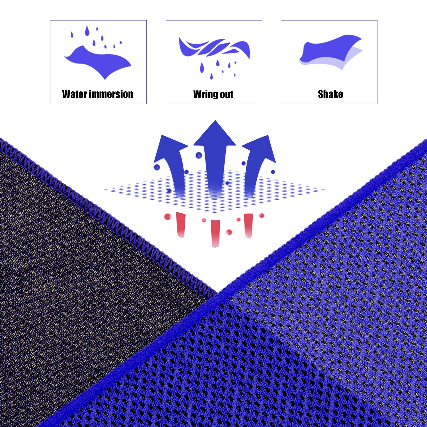 Ręcznik chłodzący (20 sztuk, 100 x 30 cm) z woreczkami do uprawiania sportu, treningu, fitnessu, siłowni, jogi, golfa, pilatesu, podróży, kempingu i wielu innych