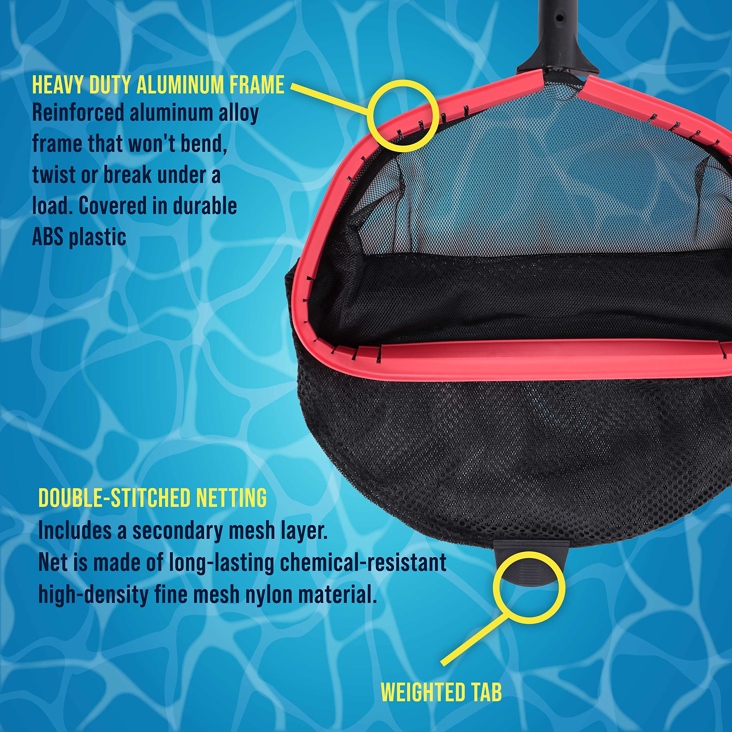Rastrello professionale per foglie, borsa profonda per piscina