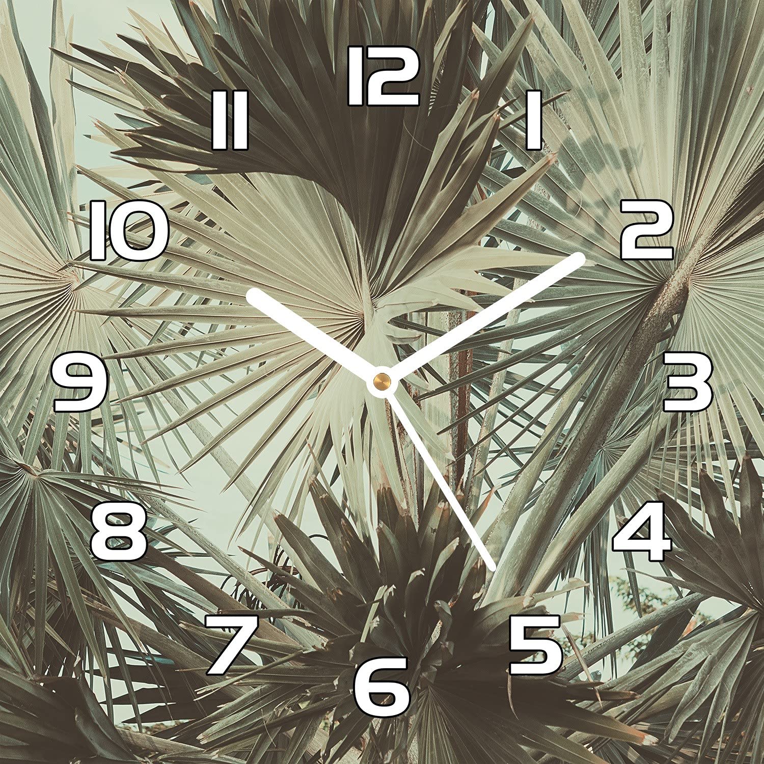 Horloge en verre lisible et silencieuse Coloray 30x30 cm pour salon et cuisine
