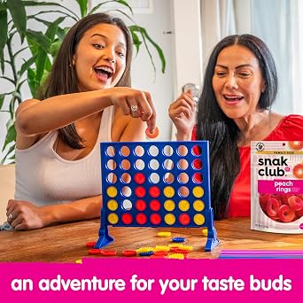 Snak Club Peach Rings Gummy Candy, Fruit Flavored Candy Gummies, Soft and Chewy, Gluten-Free and Vegan Snacks, 16 oz Resealable Bag