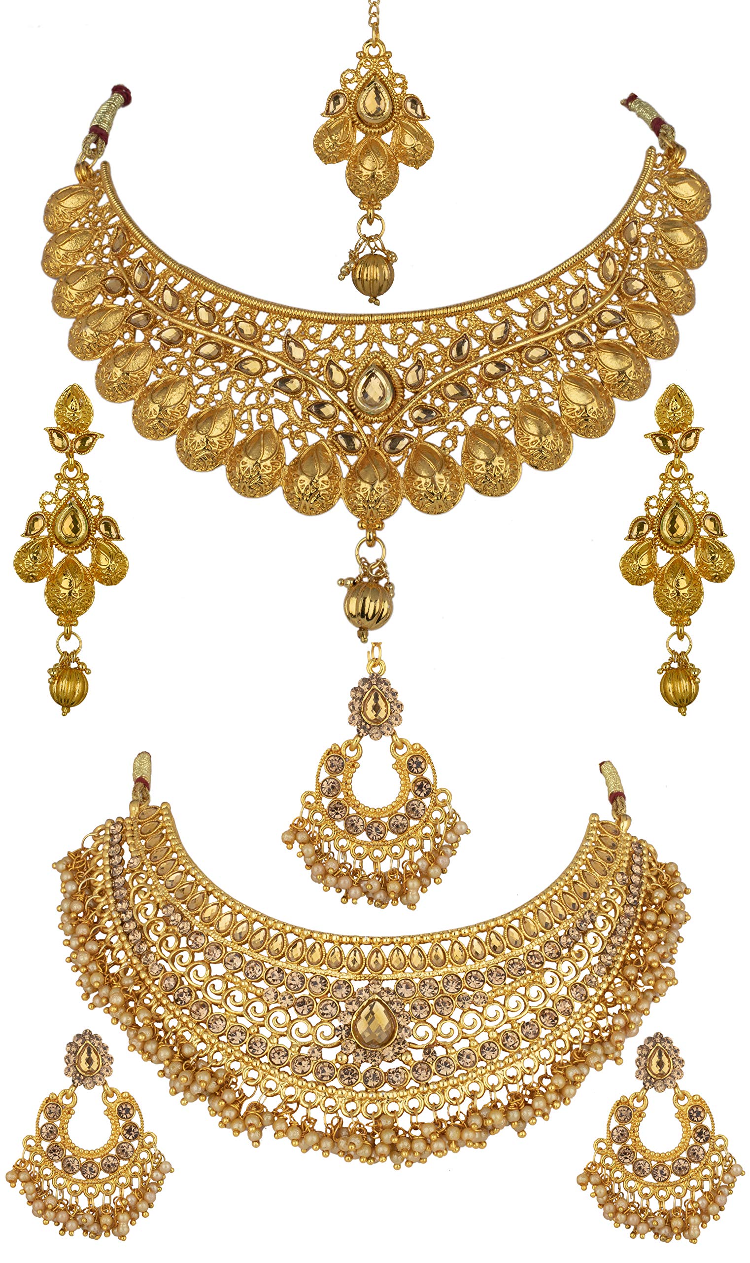 R A ENTERPRISES Gold Plated Choker Combo Necklace Set For Girls and Women (B08WHXVY7V) Amazon Price History, Amazon Price Tracker
