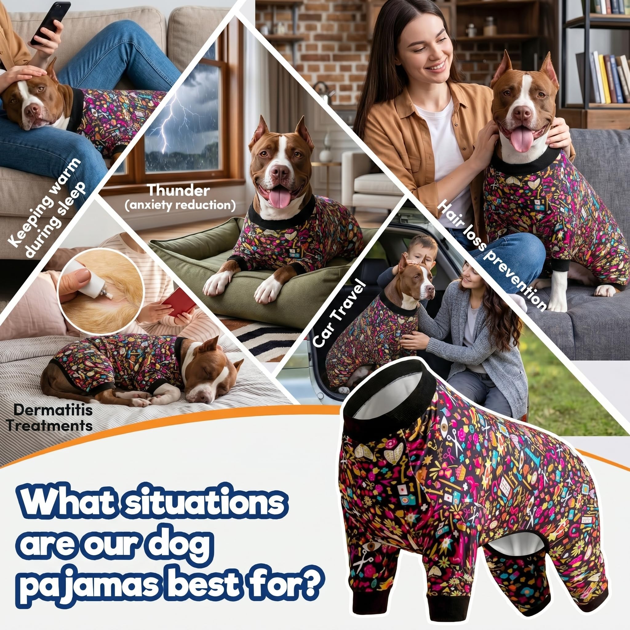 Amazon | LovinPet ペットパジャマピットブル用、フルカバードッグ