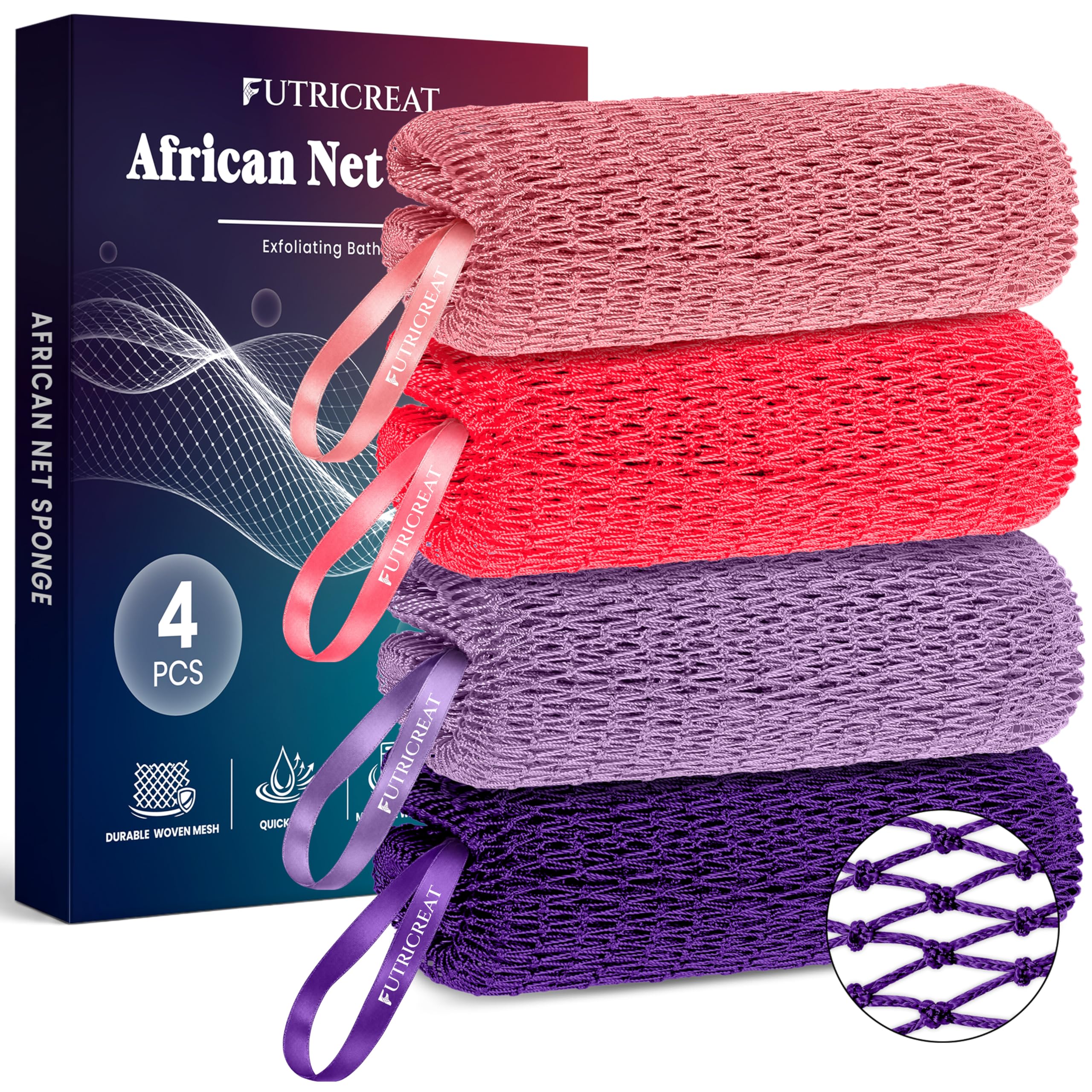 African Net Sponge - Exfoliating Back Scrubber -19