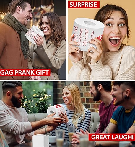 Miniatura 4 de Impreso TP Happy 5th Anniversary My Love papel higiénico regalo  Divertido regalo de quinto aniversario para marido, esposa, novio, novia, broma