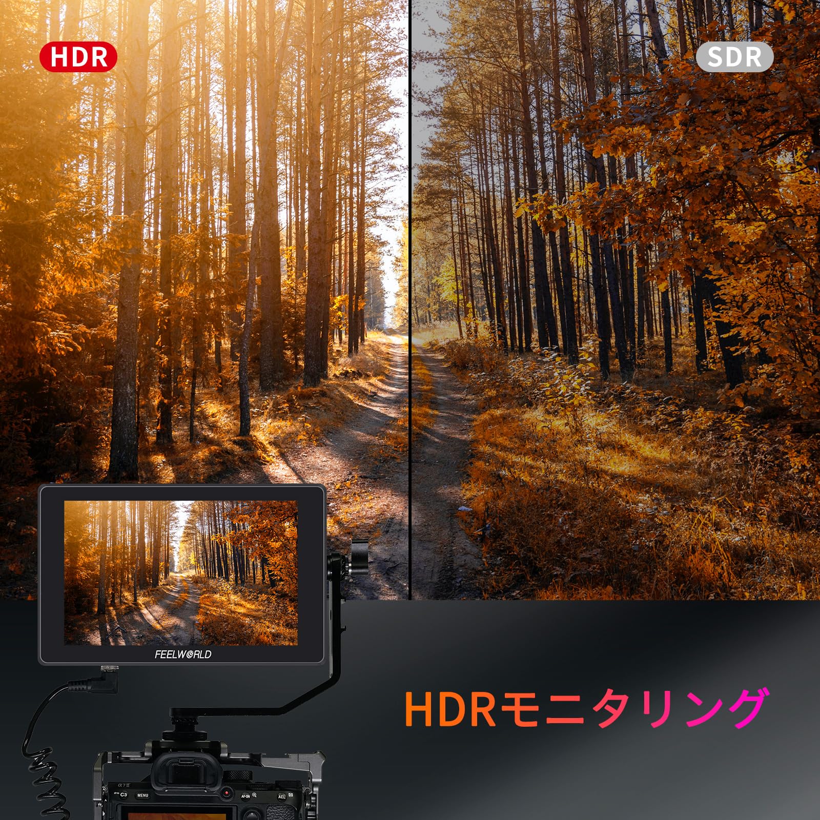 Amazon | FEELWORLD SH7 7インチ超高輝度2200nitタッチ撮影3D LUT