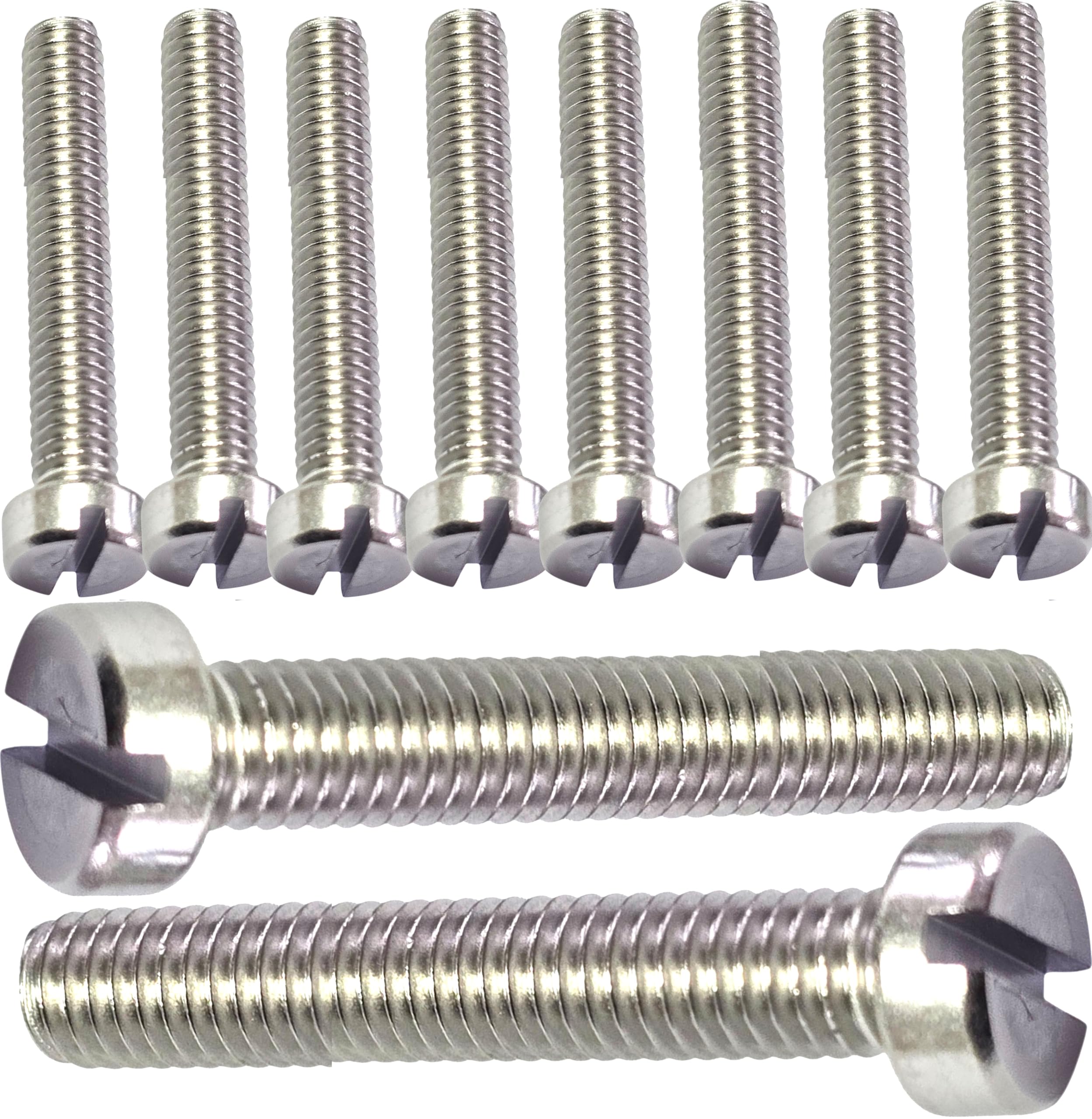 M6 x 80mm Pan Slotted Head Bolts Made of A2 Grade Stainless Steel M3 M4 M6 Bolts DIN 84 with Lengths from 10mm - 100mm (Pack of 10)