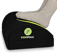 Vista 10 de ErgoFoam Reposapiés - Diseño ortopédico de lágrima respaldado por quiropráctico - Reposapiés ajustable 2 en 1 para debajo del escritorio