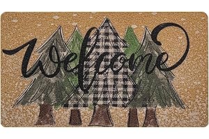 Christmas Welcome Mats Outdoor with Non-Slip Backing