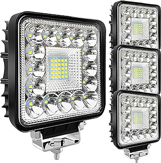 4 Inch LED Cube Light Pods for Truck, 120W 10000lm 12V 24V LED Tractor Work Lights Fog Lights ATV UTV RV OTR Boat Golf Cart Off-Road LED Light Bar, 4 Pack Spot Beam