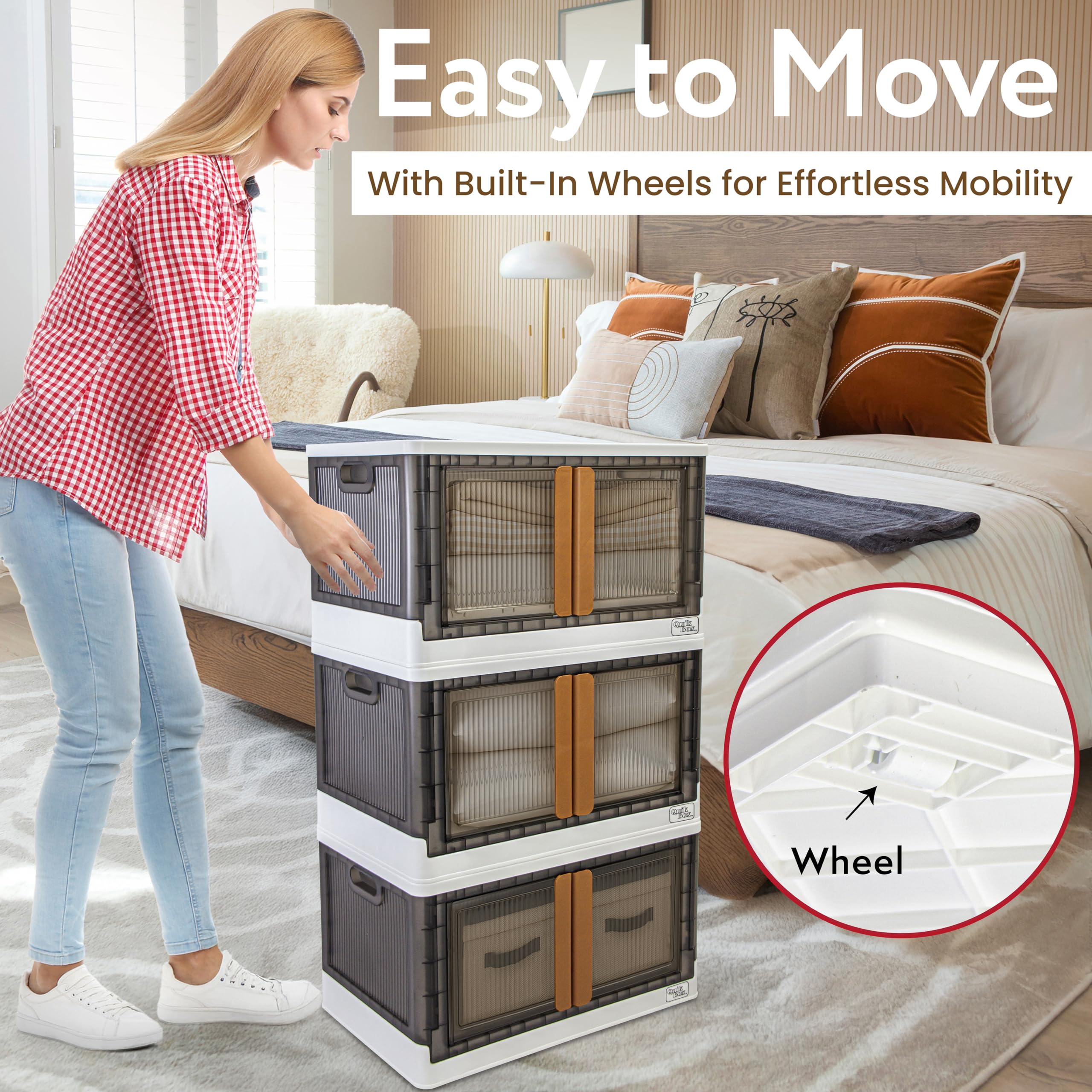 Amazon.com: Quik Box - 19 Gallon Stackable Storage Bins with Doors