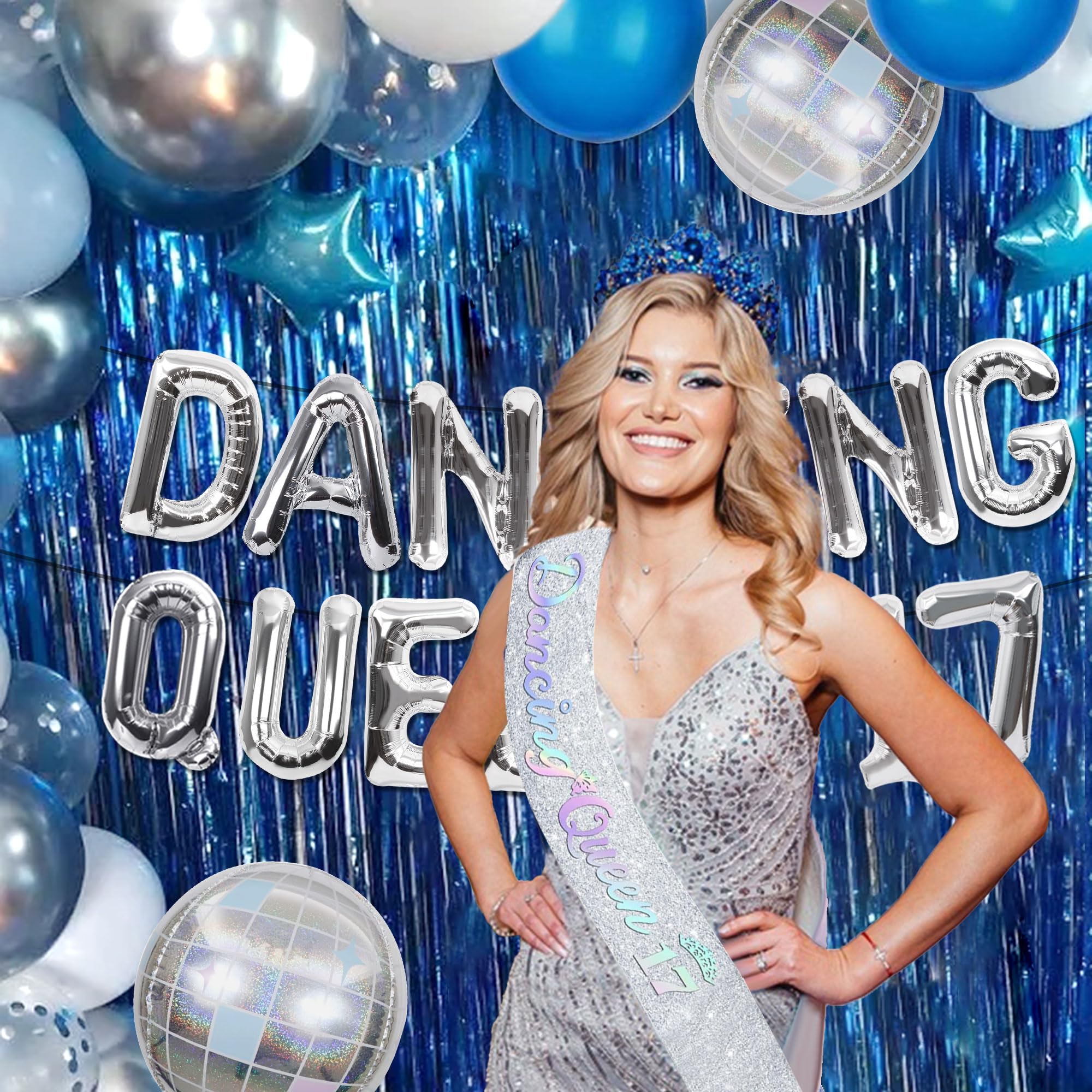 Amazon.com: Mamma Mia Party Decorations Blue Dancing Queen 17 Birthday  Decoration Mamma Mia Bachelorette Dancing Queen 17 Party Decorations Mamma  Mia Disco Birthday Party Decors 70s Disco Decoration : Home & Kitchen