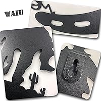 Vista 5 de WAIU Decoración de pared de metal de herradura con vaquero, zapatos de caballo de estilo rústico occidental, decoración colgante para dormitorio